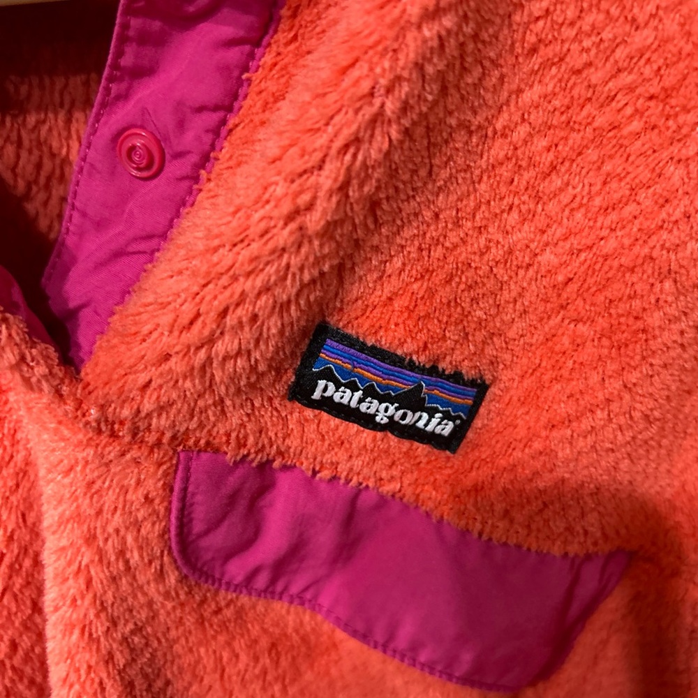 Patagonia Polartec Re-tool Half Snap Pullover Womens Sherpa Retro Y2k Orange - Picture 2 of 8